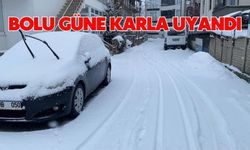 Bolu güne karla uyandı