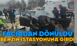 Otomobil benzin istasyonuna girdi