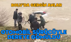 Bolu'da dereye düşen otomobilde can pazarı