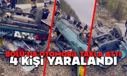 Bolu'da otomobil takla attı, 4 kişi yaralandı