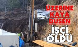 Üzerine kaya düşen işçi öldü