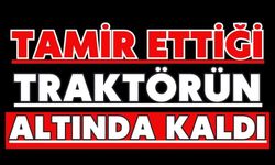 Tamir ettiği traktörün altında kaldı