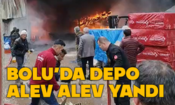 Bolu'da inşaat deposu kül oldu