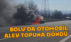 Bolu'da otomobil kül oldu
