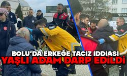 Bolu’da bankta oturan erkeğe sözlü tacizde bulunduğu iddia edilen yaşlı adam darp edildi