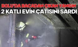 Bolu'da bacadan çıkan yangın 2 katlı evin çatısını sardı