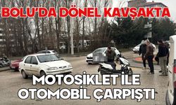 Bolu'da dönel kavşakta motosiklet ile otomobil çarpıştı