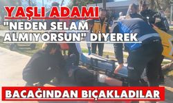 Yaşlı adamı "Neden selam almıyorsun" diyerek bacağından bıçakladılar