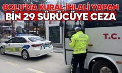 Bolu'da kural ihlali yapan bin 29 sürücüye ceza