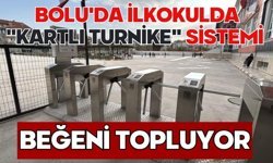 Bolu'da ilkokulda "kartlı turnike" sistemi beğeni topluyor