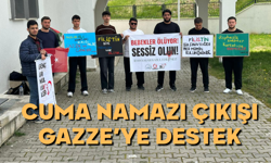 Bolu'da Cuma namazı çıkışı Gazze'ye destek