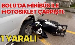 Bolu'da minibüs ile motosiklet çarpıştı: 1 yaralı