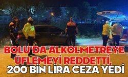 Bolu'da alkolmetreye üflemeyi reddetti, 200 bin lira ceza yedi
