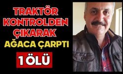 Traktör kontrolden çıkarak ağaca çarptı: 1 ölü