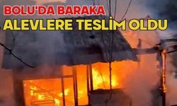 Bolu'da baraka alevlere teslim oldu