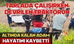 Tarlada çalışırken devrilen traktörün altında kalan adam hayatını kaybetti