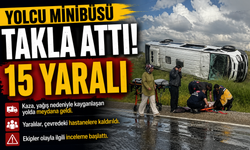Yolcu minibüsü takla attı: 15 yaralı