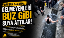 Bayram namazına gelmeyenleri buz gibi suya attılar