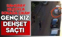 Samuray kılıcıyla sokağa çıkan genç kız dehşet saçtı