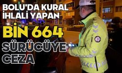 Bolu'da kural ihlali yapan bin 664 sürücüye ceza