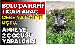 Bolu'da hafif ticari araç dere yatağına uçtu: Anne ve 2 çocuğu yaralandı