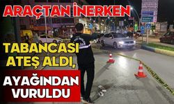 Araçtan inerken tabancası ateş aldı, ayağından vuruldu