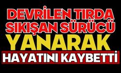 Devrilen tırda sıkışan sürücü yanarak hayatını kaybetti