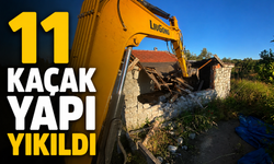 11 kaçak yapı yıkıldı