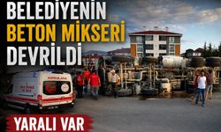BOLU BELEDİYESİ’NİN BETON MİKSERİ DEVRİLDİ