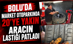 Bolu’da Market Otoparkında 20'ye Yakın Aracın Lastiği Patladı