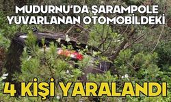 MUDURNU’DA ŞARAMPOLE YUVARLANAN OTOMOBİLDEKİ 4 KİŞİ YARALANDI