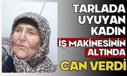 Tarlada uyuyan kadın iş makinesinin altında can verdi