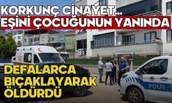 Korkunç cinayet... Eşini çocuğunun yanında defalarca bıçaklayarak öldürdü
