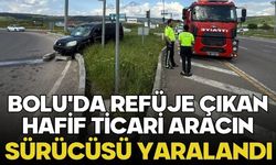 Bolu'da refüje çıkan hafif ticari aracın sürücüsü yaralandı