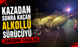Kazadan sonra kaçan alkollü sürücüyü jandarma yakaladı