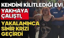 Kendini kilitlediği evi yakmaya çalıştı, yakalanınca sinir krizi geçirdi