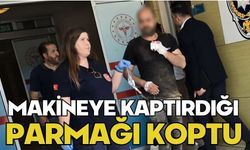 Makineye kaptırdığı parmağı koptu