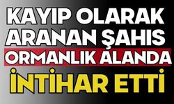Kayıp olarak aranan şahıs ormanlık alanda intihar etti