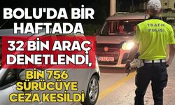 Bolu'da bir haftada 32 bin araç denetlendi, bin 756 sürücüye ceza kesildi