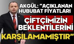 Akgül: “Açıklanan Hububat Fiyatları Çiftçimizin Beklentilerini Karşılamamıştır”