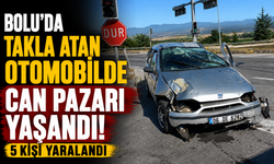 Bolu'da takla atan otomobilde can pazarı yaşandı