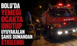 Bolu'da yemeği ocakta unutup uyuyakalan şahıs dumandan etkilendi