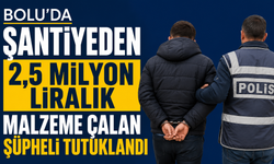 Bolu’da şantiyeden 2,5 milyon liralık malzeme çalan şüpheli tutuklandı