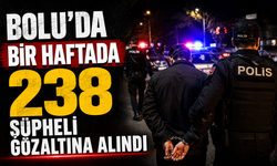 Bolu'da bir haftada 238 şüpheli gözaltına alındı