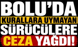 Bolu'da kurallara uymayan 2 bin 76 sürücüye ceza