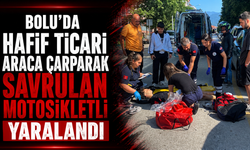 Bolu'da hafif ticari araca çarparak savrulan motosikletli yaralandı