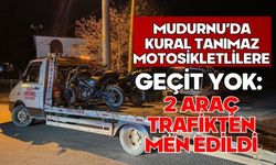 Mudurnu’da kural tanımaz motosikletlilere geçit yok: 2 araç trafikten men edildi