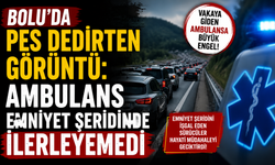 Bolu’da pes dedirten görüntü: Ambulans emniyet şeridinde ilerleyemedi