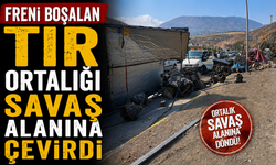 Freni boşalan tır ortalığı savaş alanına çevirdi