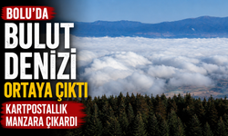 Bolu'da bulut denizi ortaya kartpostallık manzara çıkardı